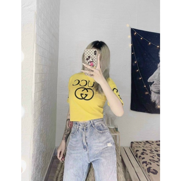 Áo Thun Croptop Tay Phồng Dễ Phối Đồ