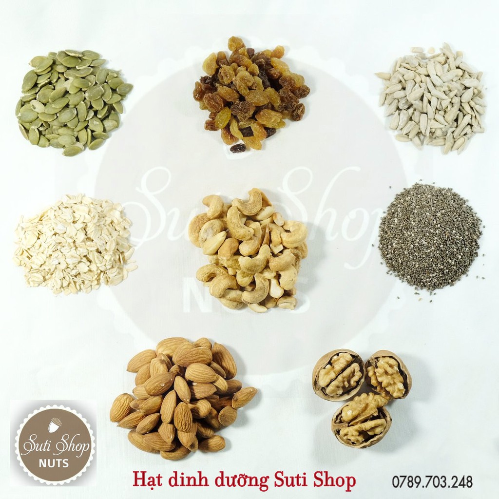 Granola 8in1 8 loại hạt dinh dưỡng và quả mọng khô hảo hạng dạng bánh thơm ngon bổ dưỡng tiện lợi Suti Nuts Shop