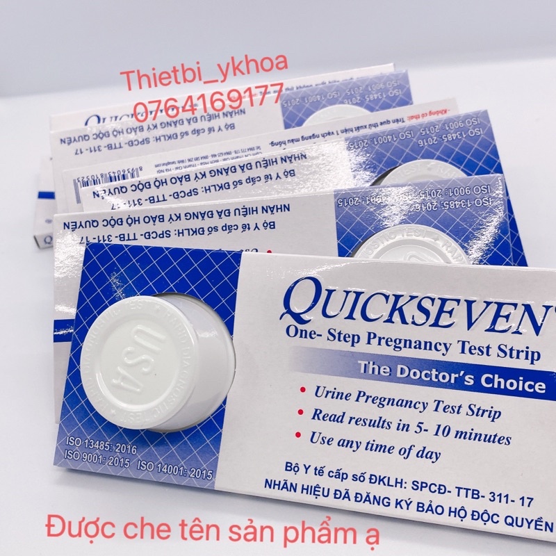 Que thử thai Quickseven 2 vạch chính xác - test thử thai hai vạch sớm nhanh hiệu quả tức thì (Che Tên sản Phẩm )