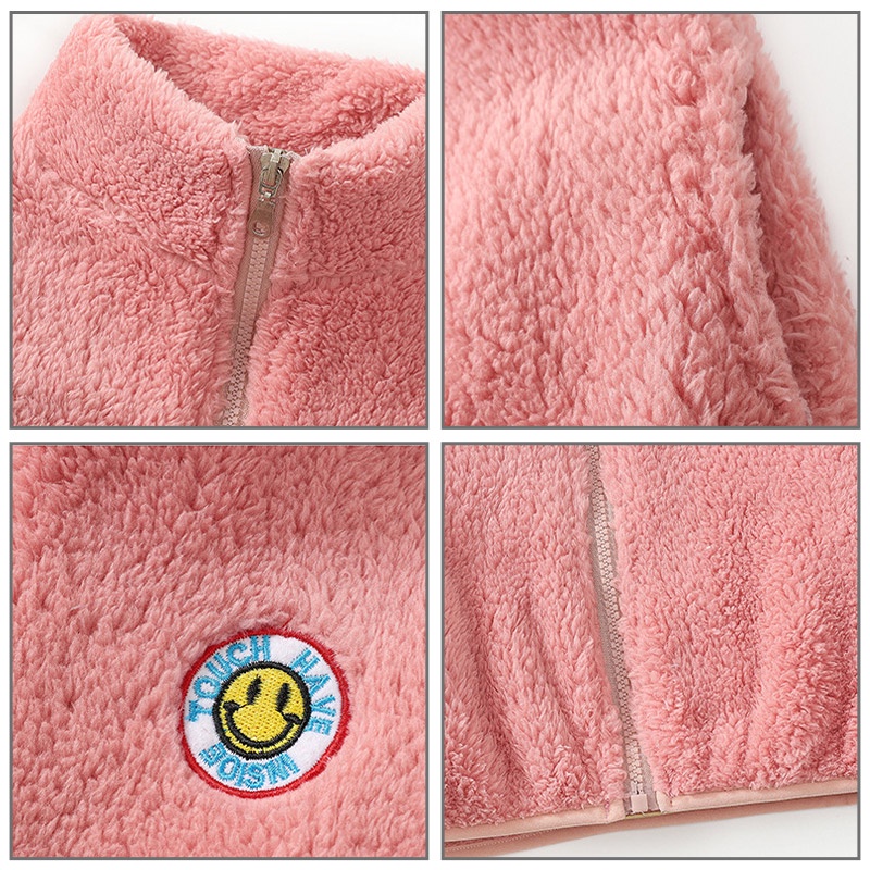 Áo khoác cardigan IQ ANGEL hai mặt cổ lọ thời trang cho bé gái
