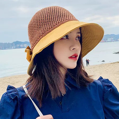 Mũ Tiểu Thư Rộng Vành Đi Biển Thời Trang - Nón Rộng Vành Đính Nơ Siêu Hot 2022 (M6)