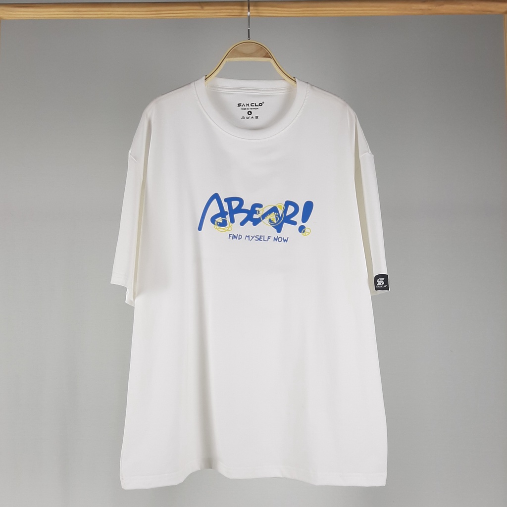 Áo thun nam nữ tay lỡ SAM CLO form rộng Unisex, mặc cặp, nhóm GẤU BEAR 80% cotton