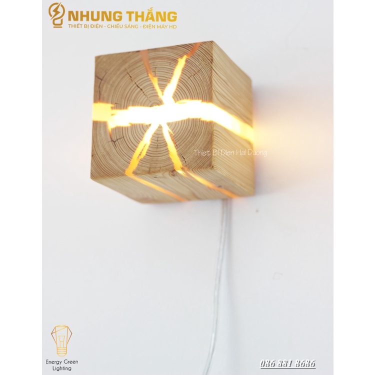 Đèn Tường Gỗ Nứt Tự Nhiên TN172 - Phong Cách Bắc Âu Độc Đáo - Trang Trí Trong Nhà , Cầu Thang , Hành Lang