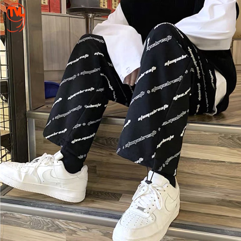 Quần ống rộng nữ TVL1999, quần jogger nữ phong cách đường phố cá tính chất liệu nỉ dày dặn có dây rút điều chỉnh gấu.
