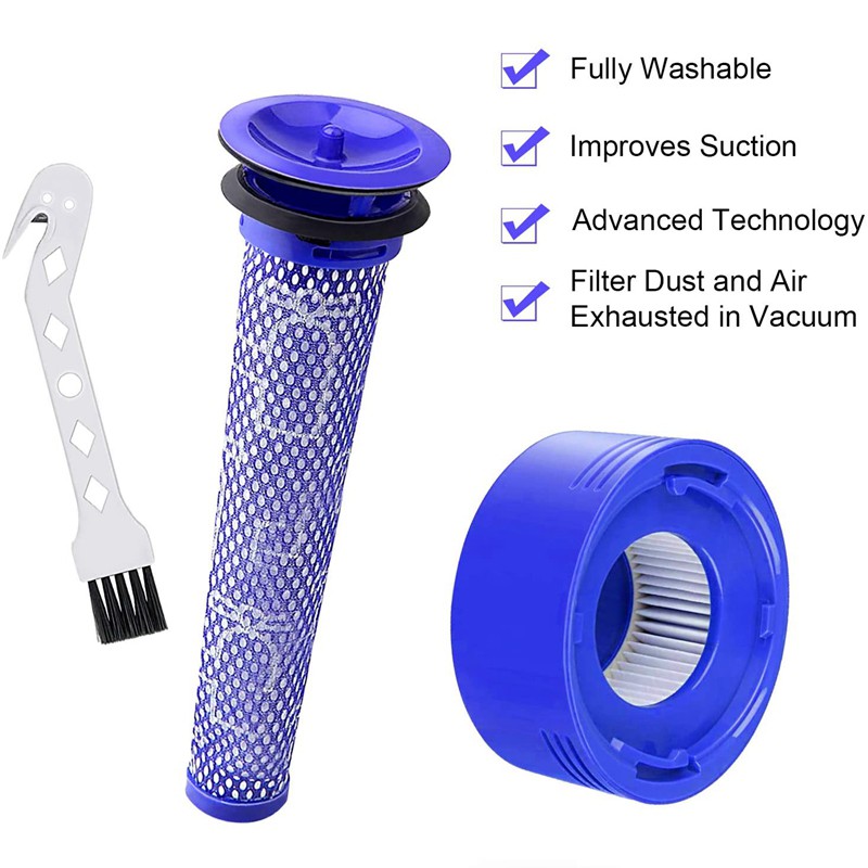 Replacement Pre Filter HEPA Post-Filter Kit for Dyson V7 V8 Cordless Vacuum Cleaners Replace Part 965661-01&967478-01