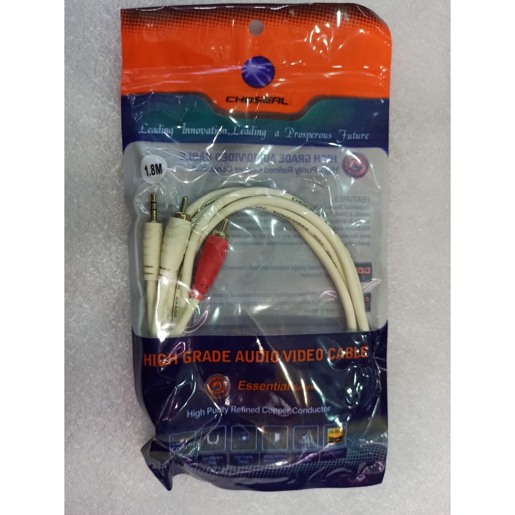 Dây 1 đầu 3.5 ra 2 AV chính hãng CHOSEAL.