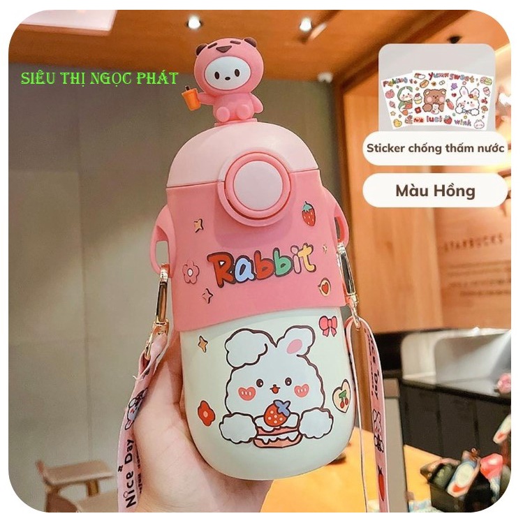 [CỰC XỊN XÒ] Bình Giữ Nhiệt hình Gấu IMEBOBO 500ml có dây đeo cho bé yêu