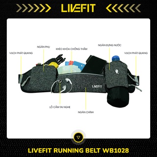 Túi đeo hông chạy bộ LiveFit cao cấp - Running Belt - WB1028