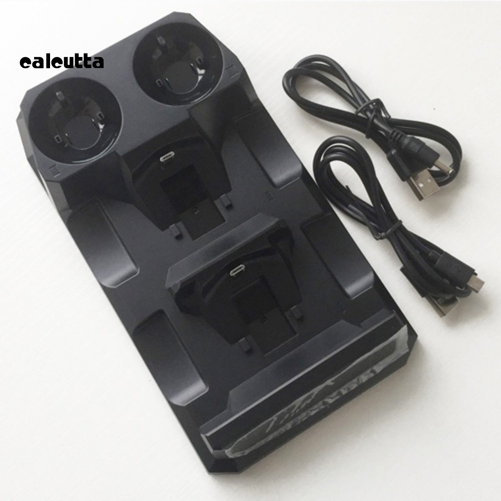 ✡YXPJ✡4 in 1 Fast Charging Station Dual USB Charger Dock for PS MOVE Playstation 4 PS4