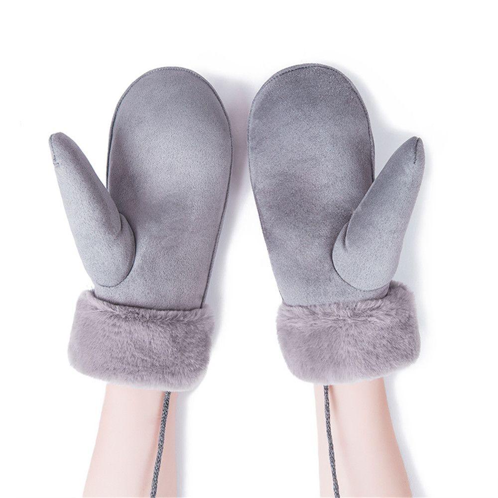 MAG Găng Tay Giả Lông Thú Dày Dặn Chống Gió Màu Sắc Ngọt Ngào Thời Trang