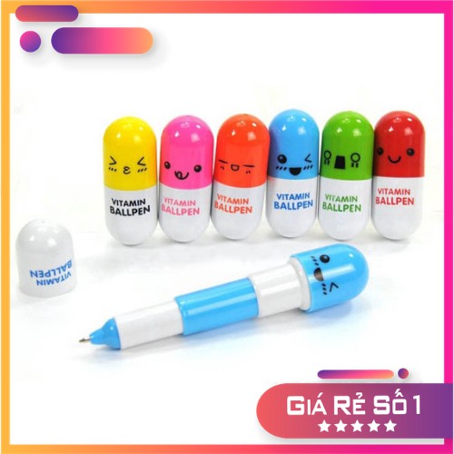 Bút Bi Cute Hình Viên Thuốc VITAMIN Ngộ Nghĩnh và Siêu Đáng Yêu Gía Sale