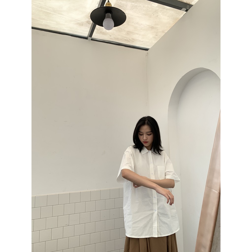 SM326 - sơ mi trơn ngắn tay 1 túi