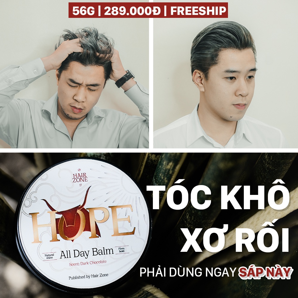 [HOPE]] Sáp vuốt tóc nam ALL DAY BALM - HOPE Edition 2020 by Hairzone 2Oz 56g wax tạo kiểu tóc