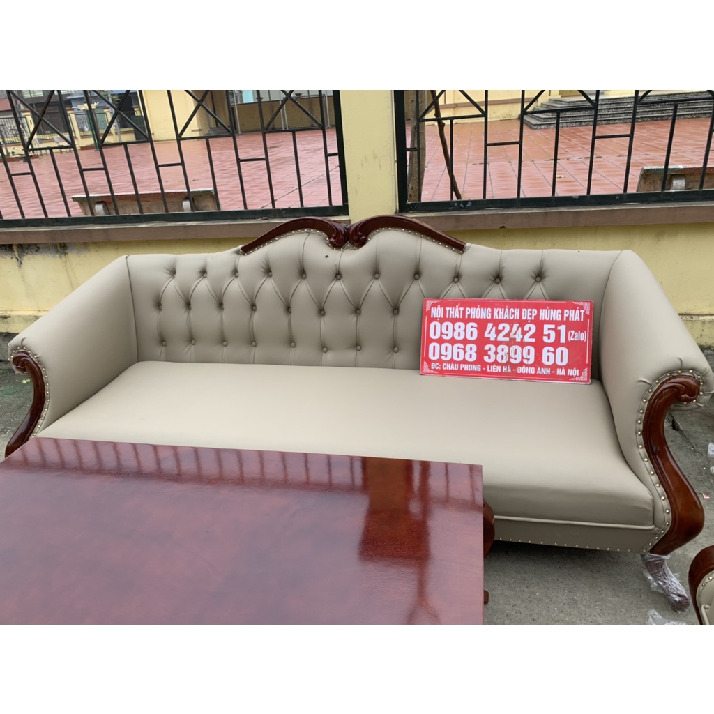 Sofa Tân Cổ Điển khung gỗ Vòm
