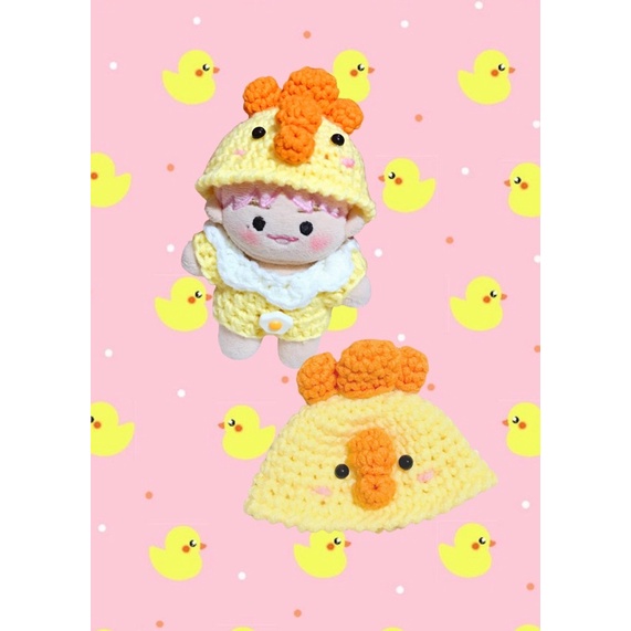 Mũ gà con cho doll 10cm,15cm,20cm