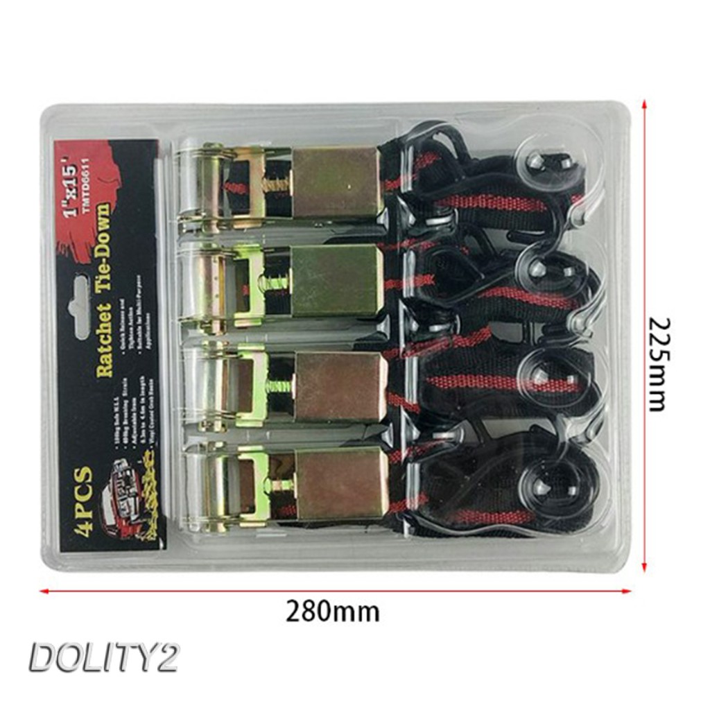 [Dolity2] Dây Buộc Hành Lý 15Feet Có Bánh Cóc Cho Xe Hơi Xe Máy