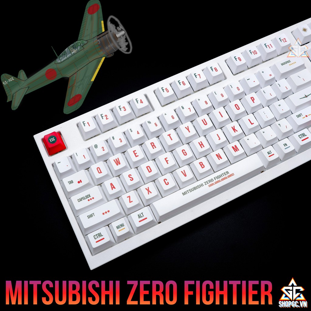 Keycap Mitsubishi Zero Fighter 123 nút Profile Cherry