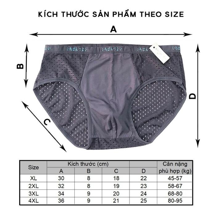 Quần sịp nam thông hơi Gramen tam giác thun lạnh thoáng khí co giãn chống mùi kháng khuẩn tốt