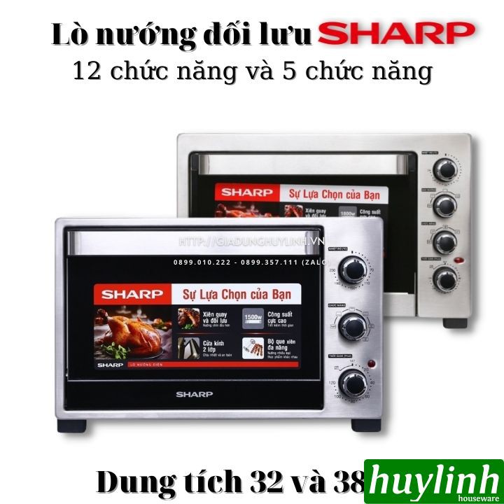 [Mã ELHAMS5 giảm 6% đơn 300K] Lò nướng đối lưu Sharp 32 - 38 lít [5 - 12 chức năng] [A323 - A324 - A383 - A384]