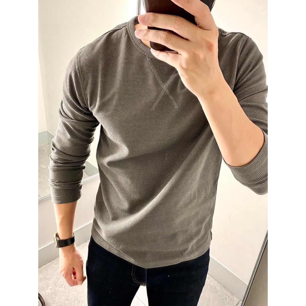 Áo Thun Dài Tay Dệt Ô Vuông