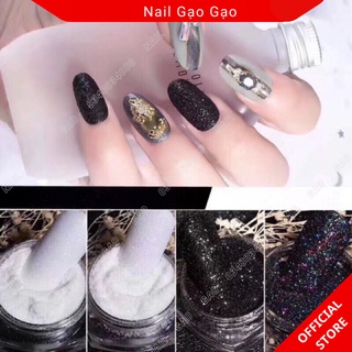 Nhũ rắc đen trắng sang chảnh trang trí móng cực đẹp