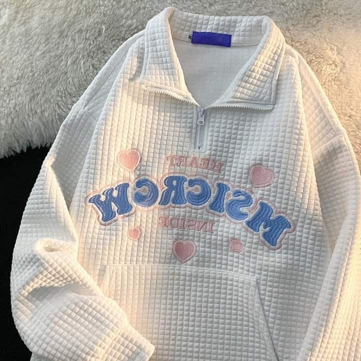 Áo Sweater cổ Polo dáng rộng phong cách thời trang hàn quốc