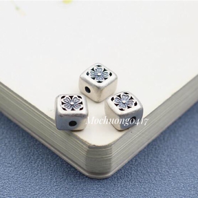 [GIÁ SỈ] Charm cỏ 4 lá bạc cao cấp hình vuông cực xinh - Hàng bạc loại 1 siêu đẹp PH381