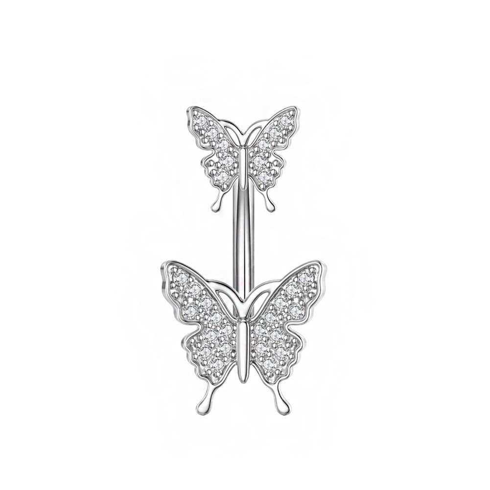 Khuyên Rốn Hình Bướm Nhỏ Giọt Đính Đá Zircon Quyến Rũ Dễ Phối Đồ Cho Nữ