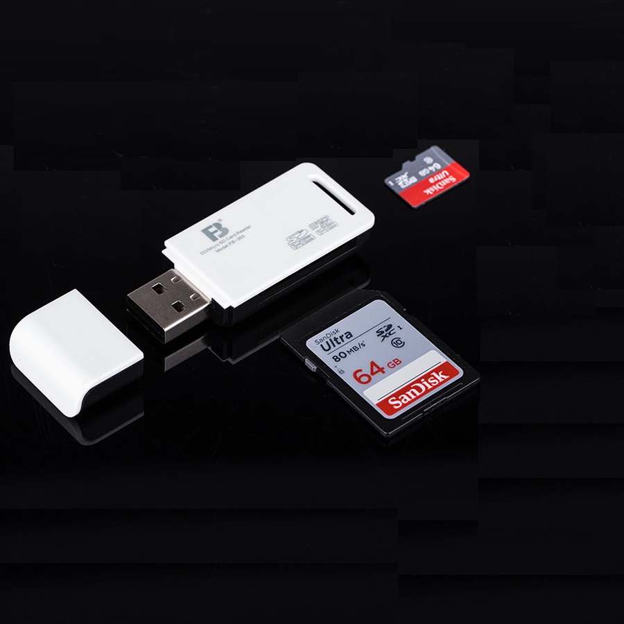 Đầu đọc thẻ nhớ SD Micro SD hàng chính hãng đa năng cho máy tính PC hỗ trợ mọi thẻ SDHC Micro SDHC