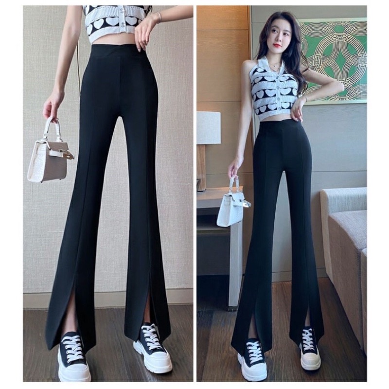Hàng lọai 1 - Quần Ống Loe Xẻ Dáng Siêu Dài Cực Hot Top 1 hot lắm ạ