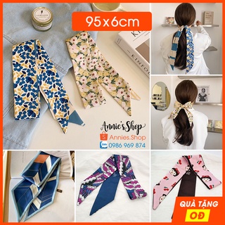 P5 Khăn đa năng 95x6 cm làm phụ kiện tóc, băng đô turban, cột túi xách, choàng cổ, .. họa tiết hoạt hình cartoon KH034