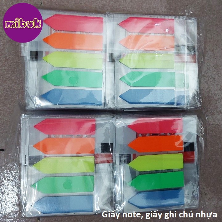 Giấy note nhựa mũi tên 5 màu 100 tờ - giấy phân trang