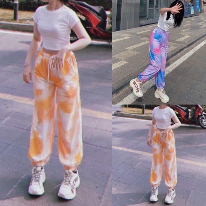 Set áo thun quần loang màu, Set bộ thể thao nữ loang màu hàng cao cấp | BigBuy360 - bigbuy360.vn