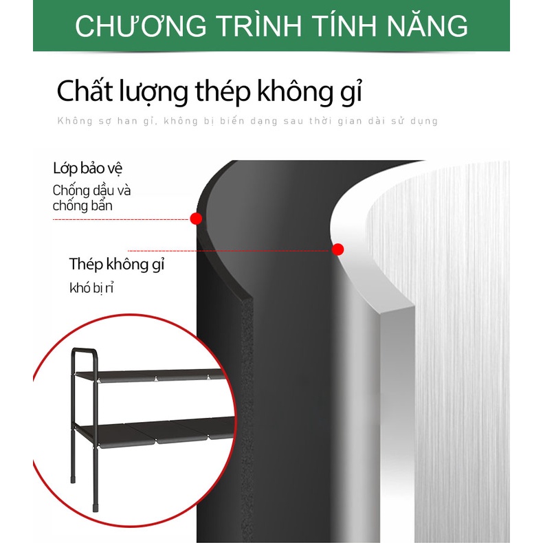🔥NETEL🔥 Kệ gầm bếp bồn rửa bếp Kệ Giá để nồi bếp 2 tầng Đa chức năng và gọn gàng kệ bếp đa năng