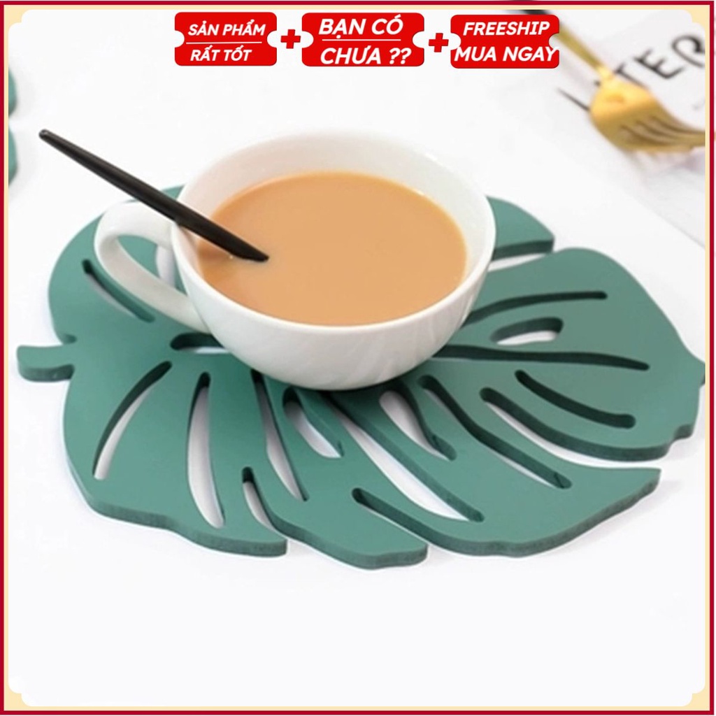 Lót Cốc Chiếc Lá Decor T9 (Chọn Size)