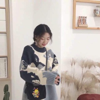 Áo len bò sữa