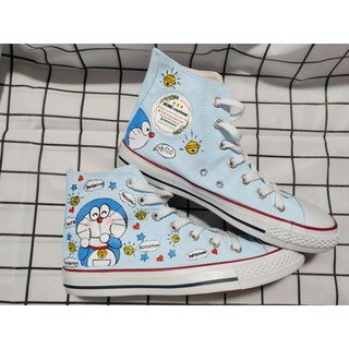 giày vải cao cổ vẽ doraemon