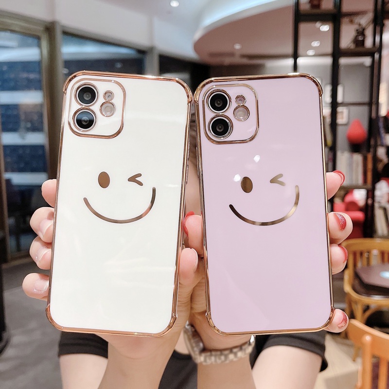 Ốp Điện Thoại Dẻo Tráng Gương Siêu Mỏng Họa Tiết Mặt Cười Cho iPhone 14 13 12 11 Pro Max XS XR X 8 7 Plus + SE 2020