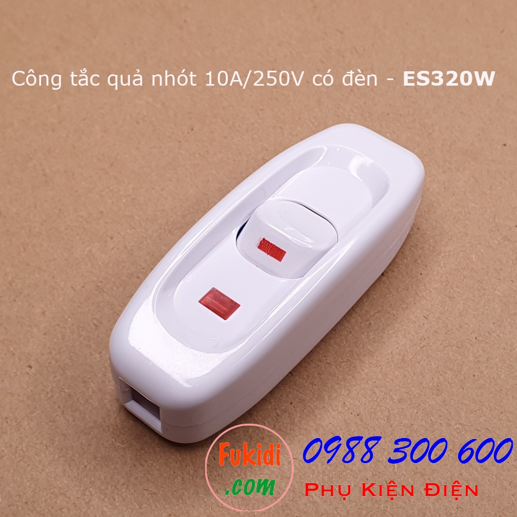 Công tắc treo dây, công tắc quả nhót, 10A 250V có đèn báo ES320