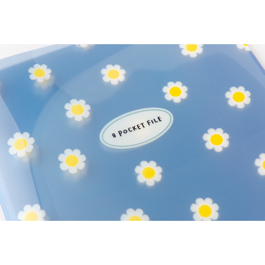 Bìa Đựng Tài Liệu ARTBOX Hàn Quốc Họa Tiết Hoa Cúc 8 Ngăn Xinh Xắn