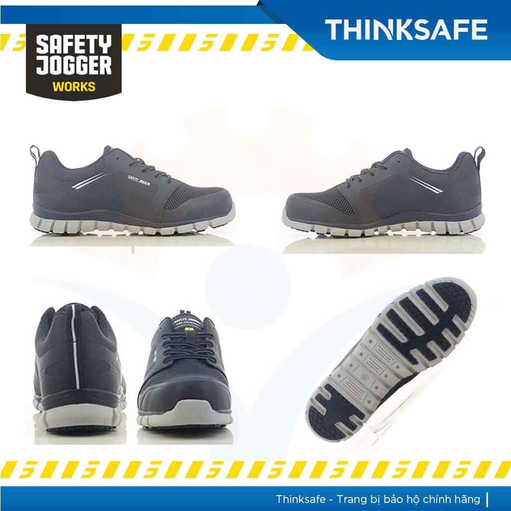 Giày bảo hộ lao động nam Jogger  Thinksafe siêu nhẹ, thoáng khí, chống đinh, chống trượt,  giày lao động đẹp - Ligero