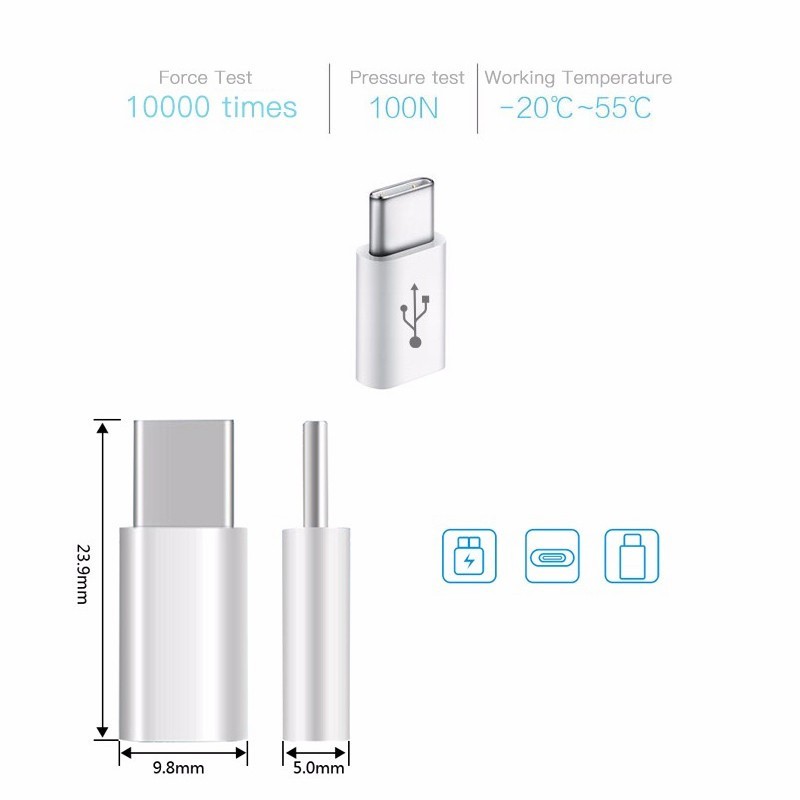 Đầu chuyển đổi Micro USB sang USB Type C [Đơn 50k tặng phần quà thú vị]