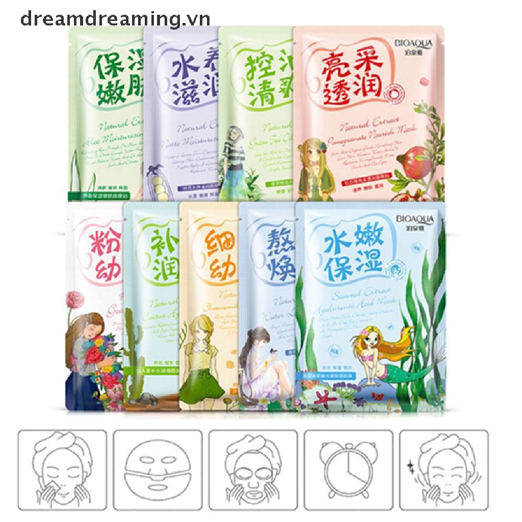Set 10 Mặt Nạ Dưỡng Ẩm Chiết Xuất Lô Hội Chất Lượng Cao