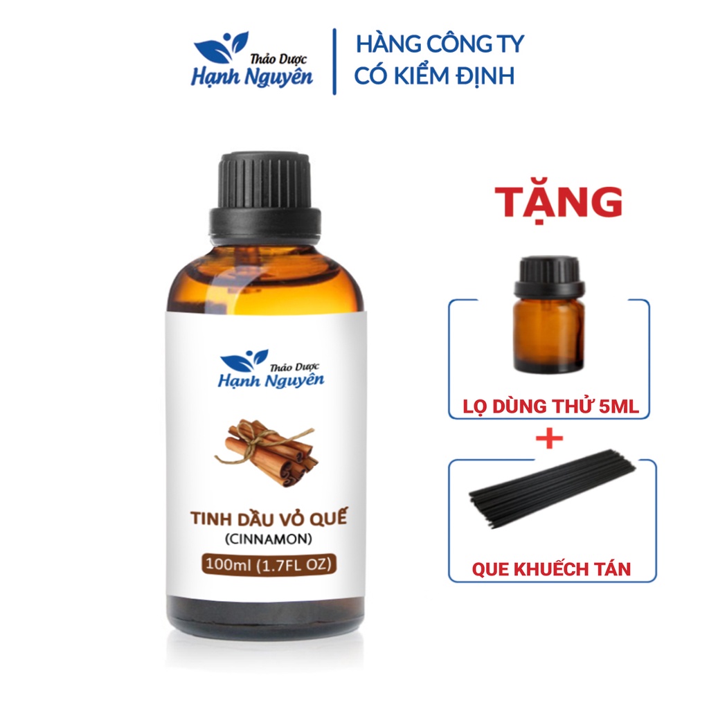 Tinh dầu Quế nguyên chất 100ml, thơm phòng, đuổi côn trùng, khử mùi hôi - Thảo dược Hạnh Nguyên