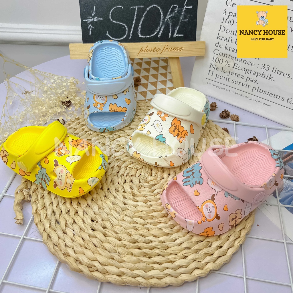 Dép cho bé Cheerful Mario, sục cross, sục hở mũi tuần lộc S40 cho bé trai bé gái chống trơn trượt chính hãng