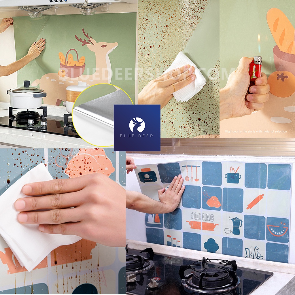 Miếng Dán Nhà Bếp Cách Nhiệt Chống Dầu Mỡ - Decal Dán Bếp  chống dầu mỡ