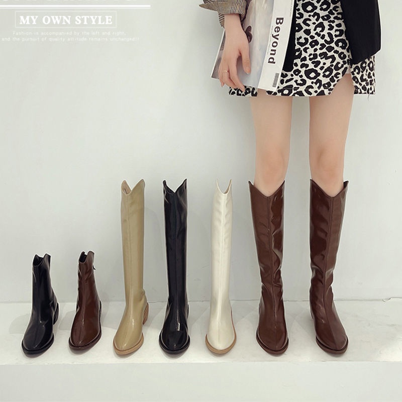 ✆❁✾giày bốt gối đùi thời cá tính dành cho nữ cao cổ gót, big size, nhất quà tặng bạn gái[cái mới 2022]