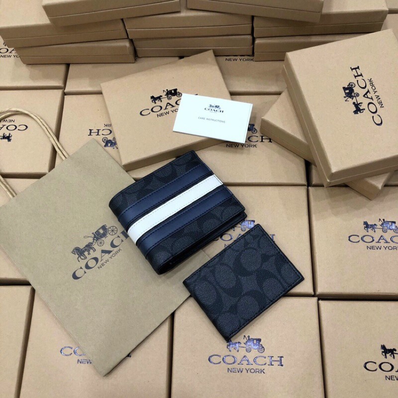 Ví ngắn C0ACH nam da thật