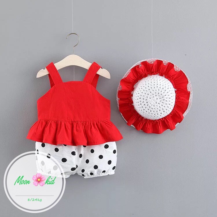 Bộ thun 2 dây cho bé gái 8-20kg