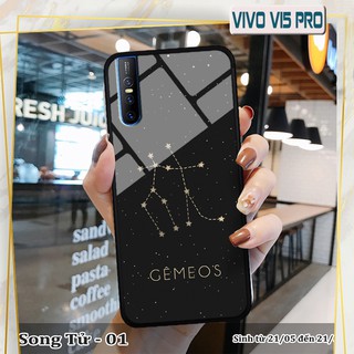 Ốp lưng kính 3D Vivo V15 Pro - cung hoàng đạo